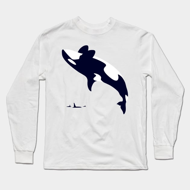 Paper Craft Orca Long Sleeve T-Shirt by Graphic Dinosaur